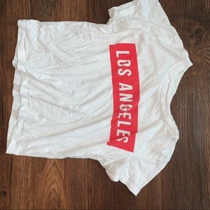 Crop white Los Angeles shirt. Size small